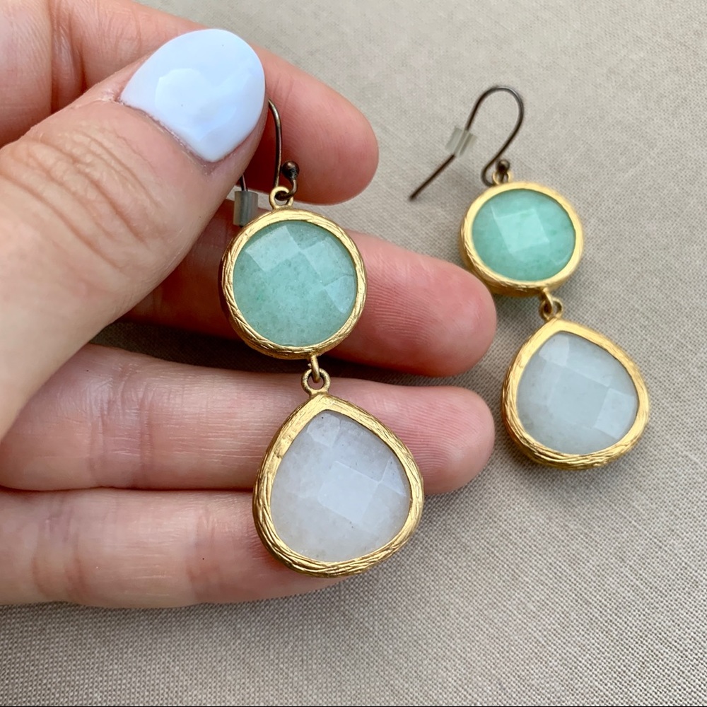 Gemstone Statement Earrings - image 2